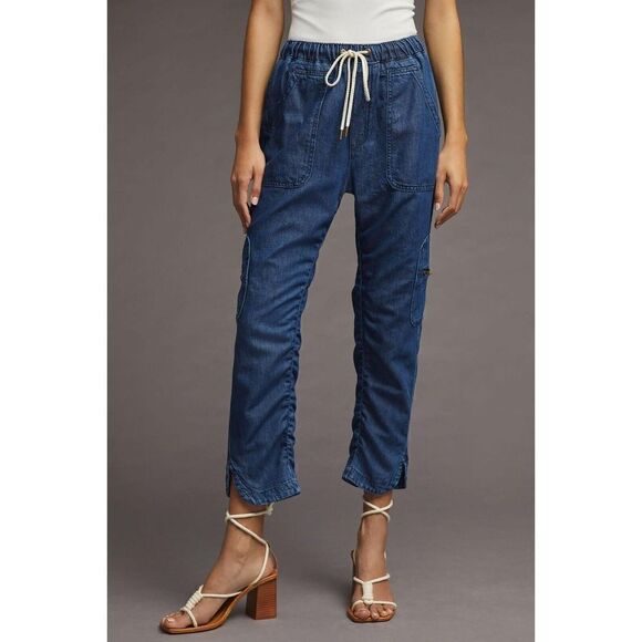 Anthropologie PILCRO Cottage Utility Jeans Drawstring Waist Pull-onPants Sz XL - Picture 5 of 9